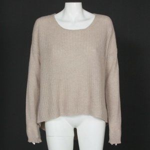 360 CASHMERE Pretty High-low Relaxed Fit Sweater Light Brown Womens Medium - 296